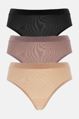Smooth And Seamless Hipster 3 Pack Panties - Nude/combo sold by Fashion Nova