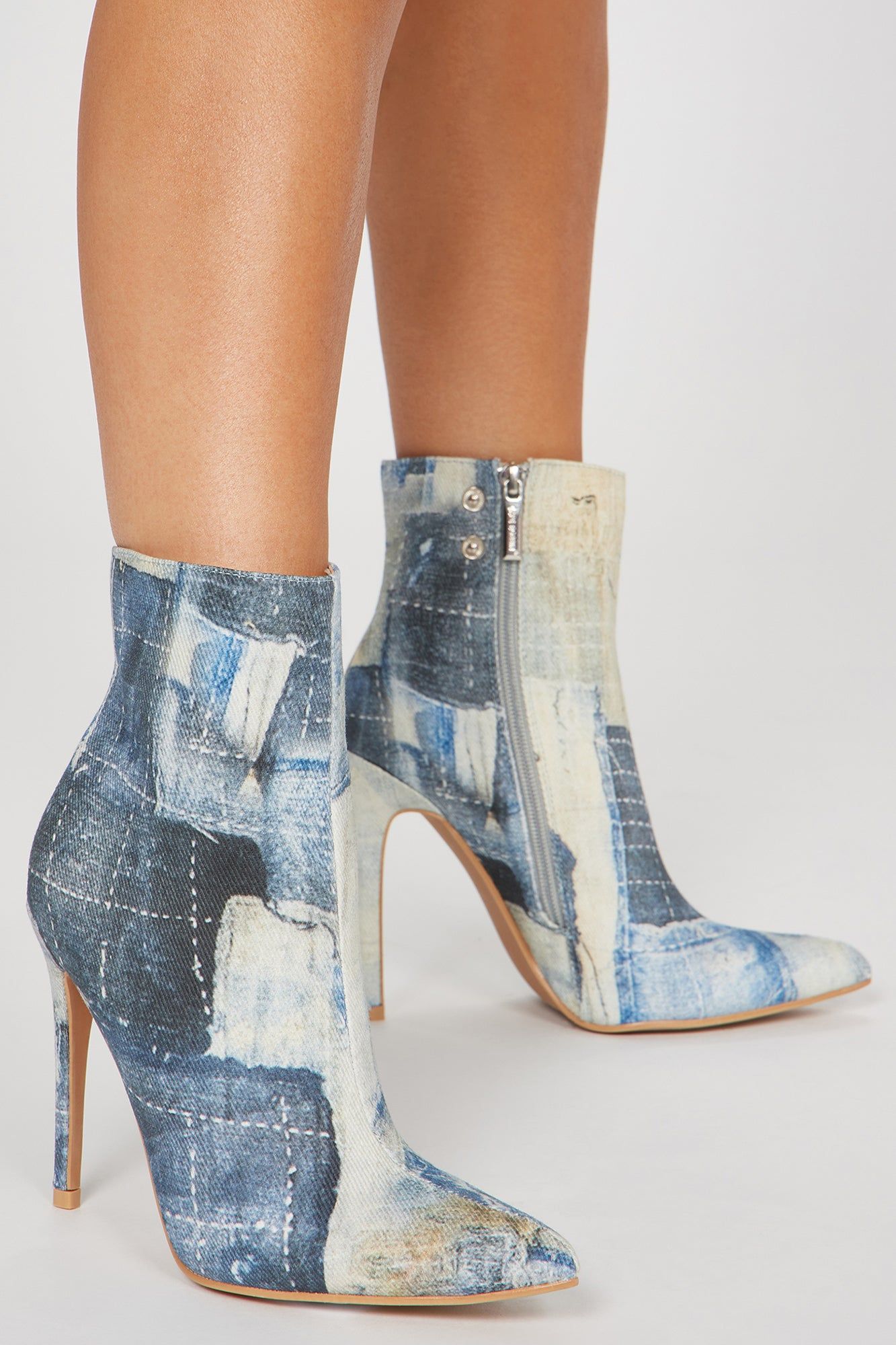Street Looks Over The Knee Heeled Boots - Denim sold by Fashion Nova product image thumbnail 3
