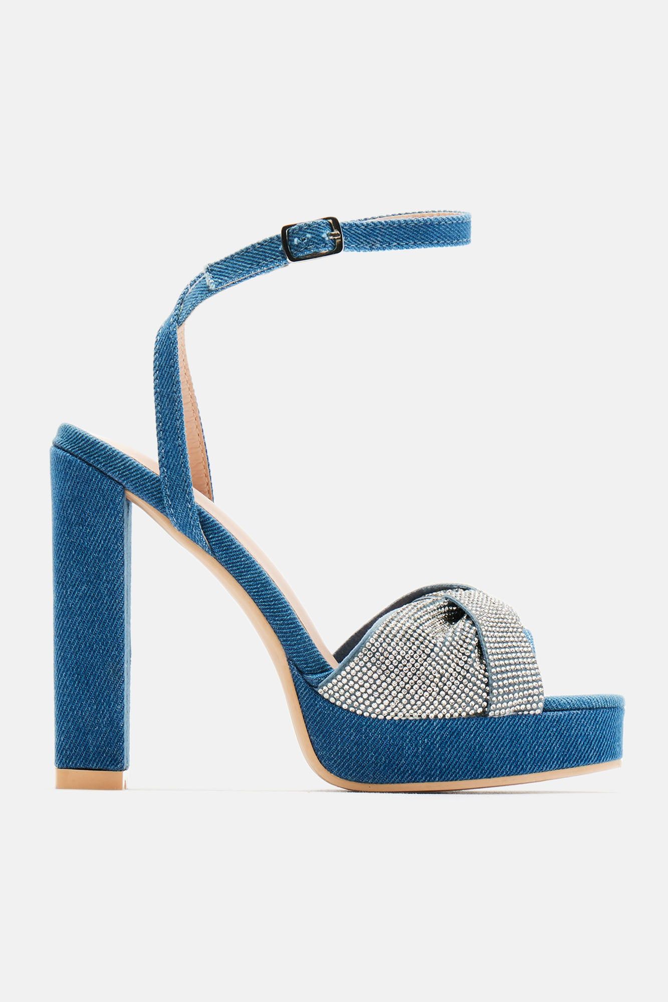 Elena Platform Embellished Heels - Denim sold by Fashion Nova product image thumbnail 2