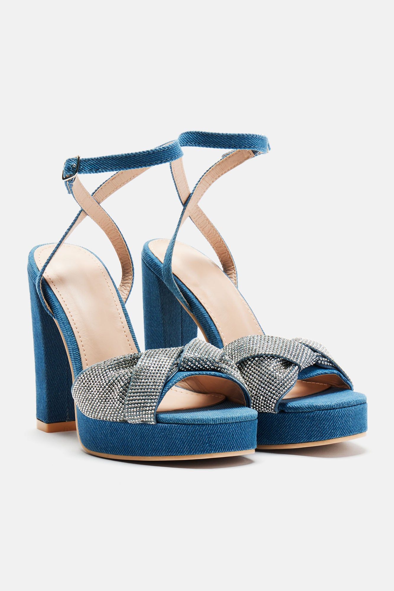 Elena Platform Embellished Heels - Denim sold by Fashion Nova product image thumbnail 5