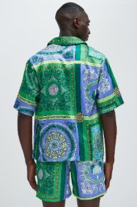 Giotto Baroque Shirt - Green/combo sold by Fashion Nova