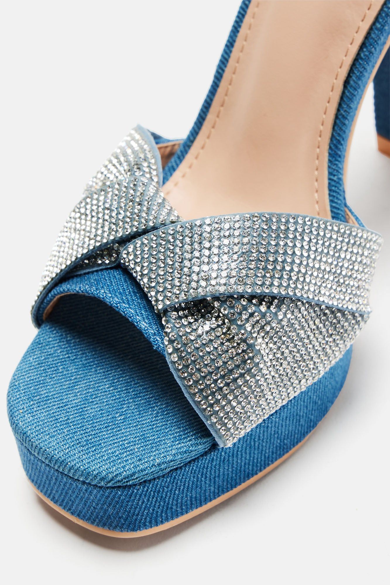 Elena Platform Embellished Heels - Denim sold by Fashion Nova product image thumbnail 4