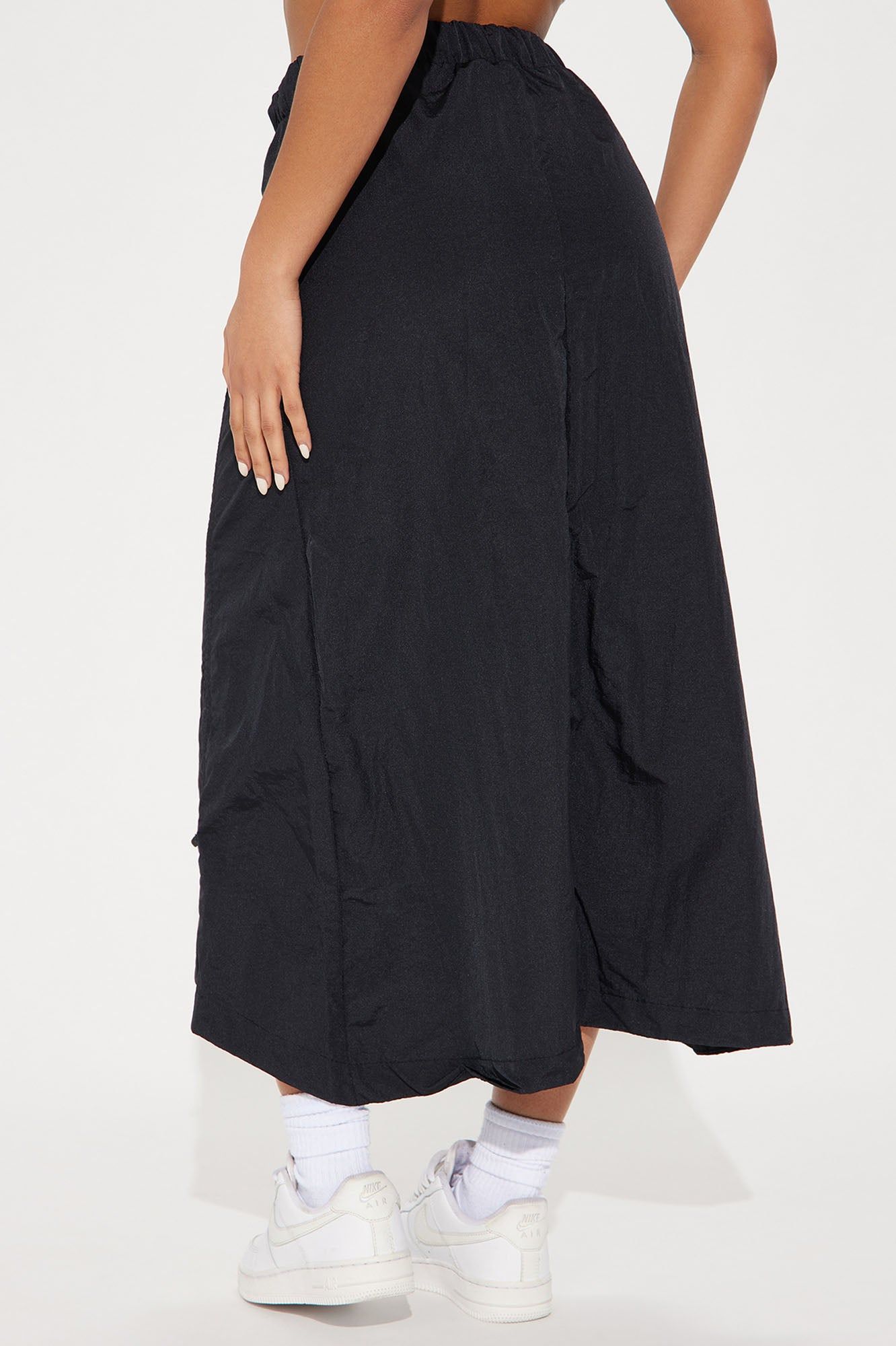 Breakaway Ruched Parachute Midi Skirt - Black sold by Fashion Nova product image thumbnail 3
