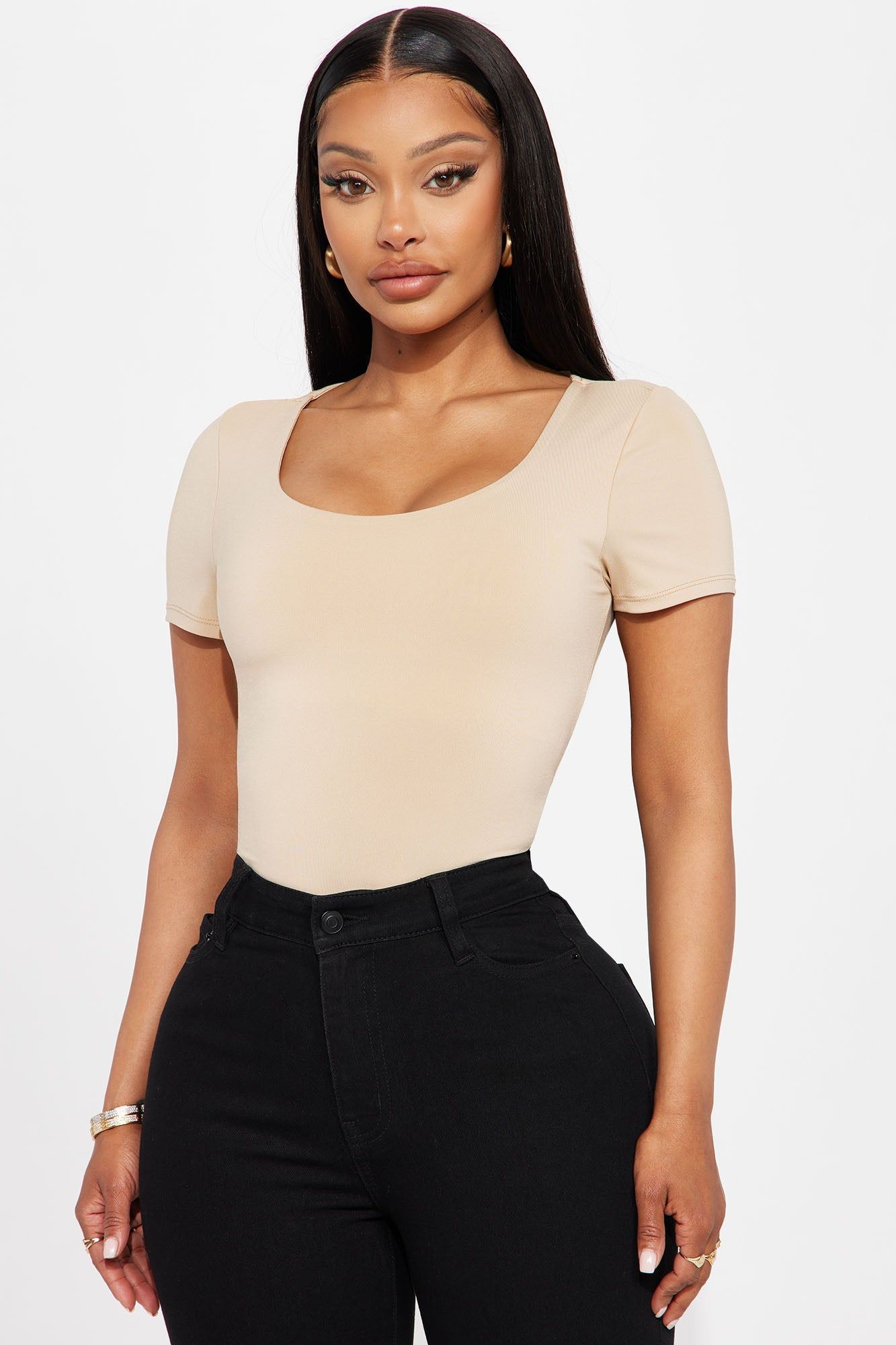 Tabitha Short Sleeve Bodysuit - Sand sold by Fashion Nova product image thumbnail 3