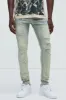 Bet On It Ripped And Repair Skinny Jeans - Medium Wash sold by Fashion Nova