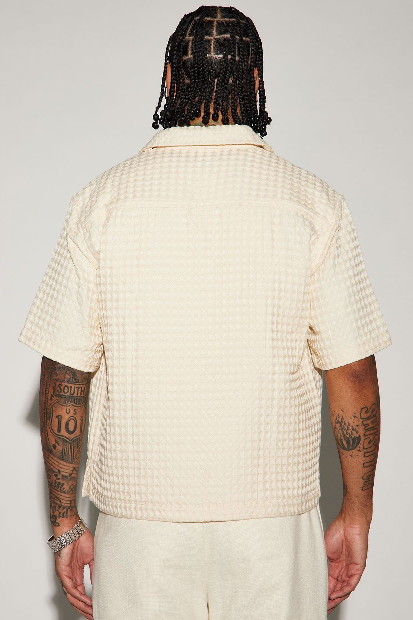 Waffle Knit Textured Button Up Shirt - Sand sold by Fashion Nova product image thumbnail 4