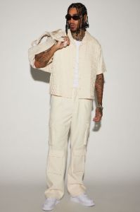 Waffle Knit Textured Button Up Shirt - Sand sold by Fashion Nova