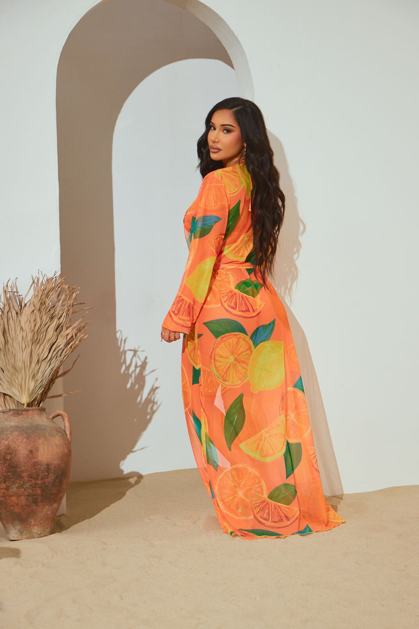 Summer Spritz 3 Piece Bikini Kimono Set - Orange/combo sold by Fashion Nova product image thumbnail 5