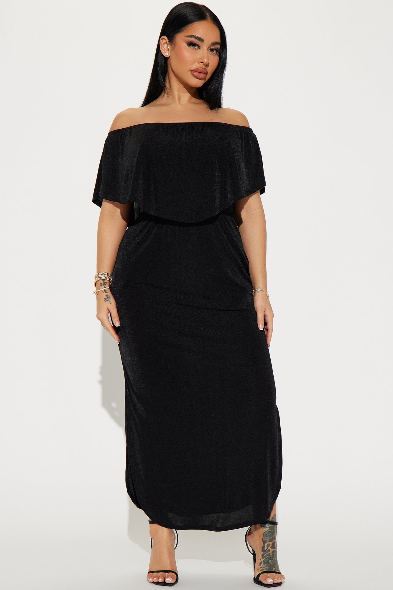 Sonya Slinky Maxi Dress - Black sold by Fashion Nova