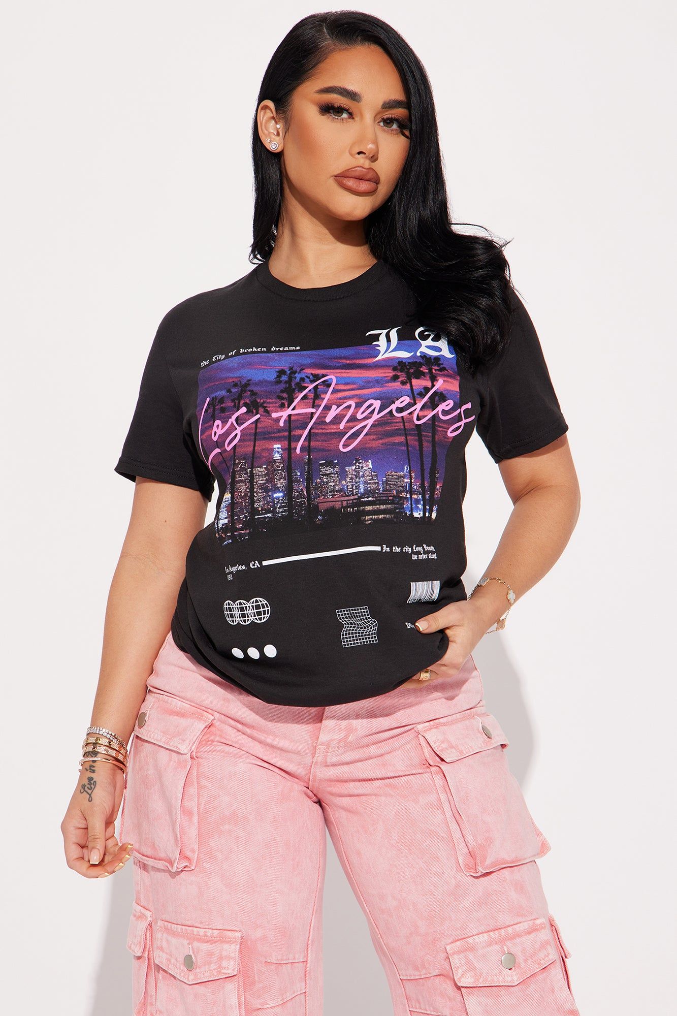 West Side Views Short Sleeve Tee - Black sold by Fashion Nova