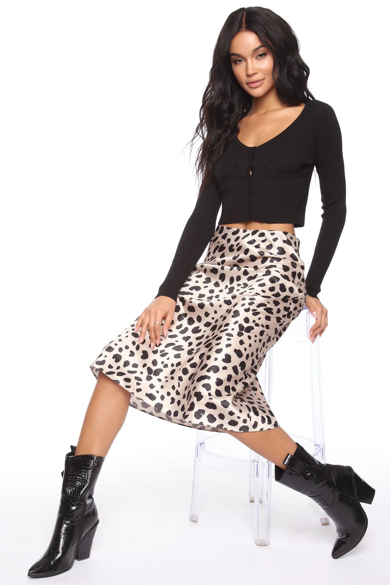 Gabrielle Slip Skirt - Leopard sold by Fashion Nova