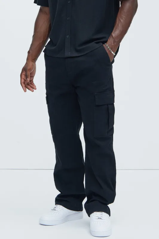 Kyle Straight Cargo Pants - Black sold by Fashion Nova