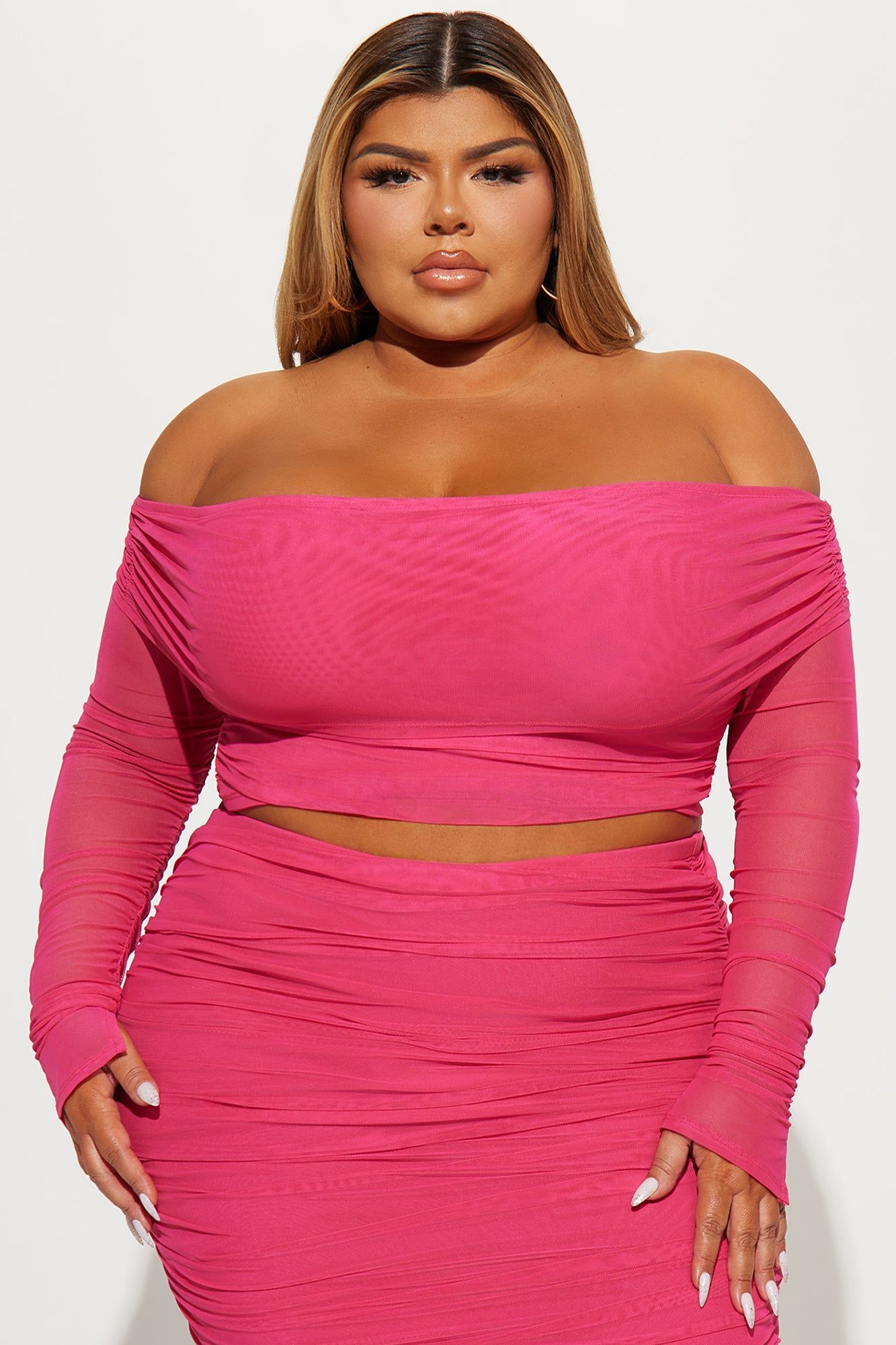 Candice Mesh Skirt Set - Hot Pink sold by Fashion Nova product image thumbnail 5