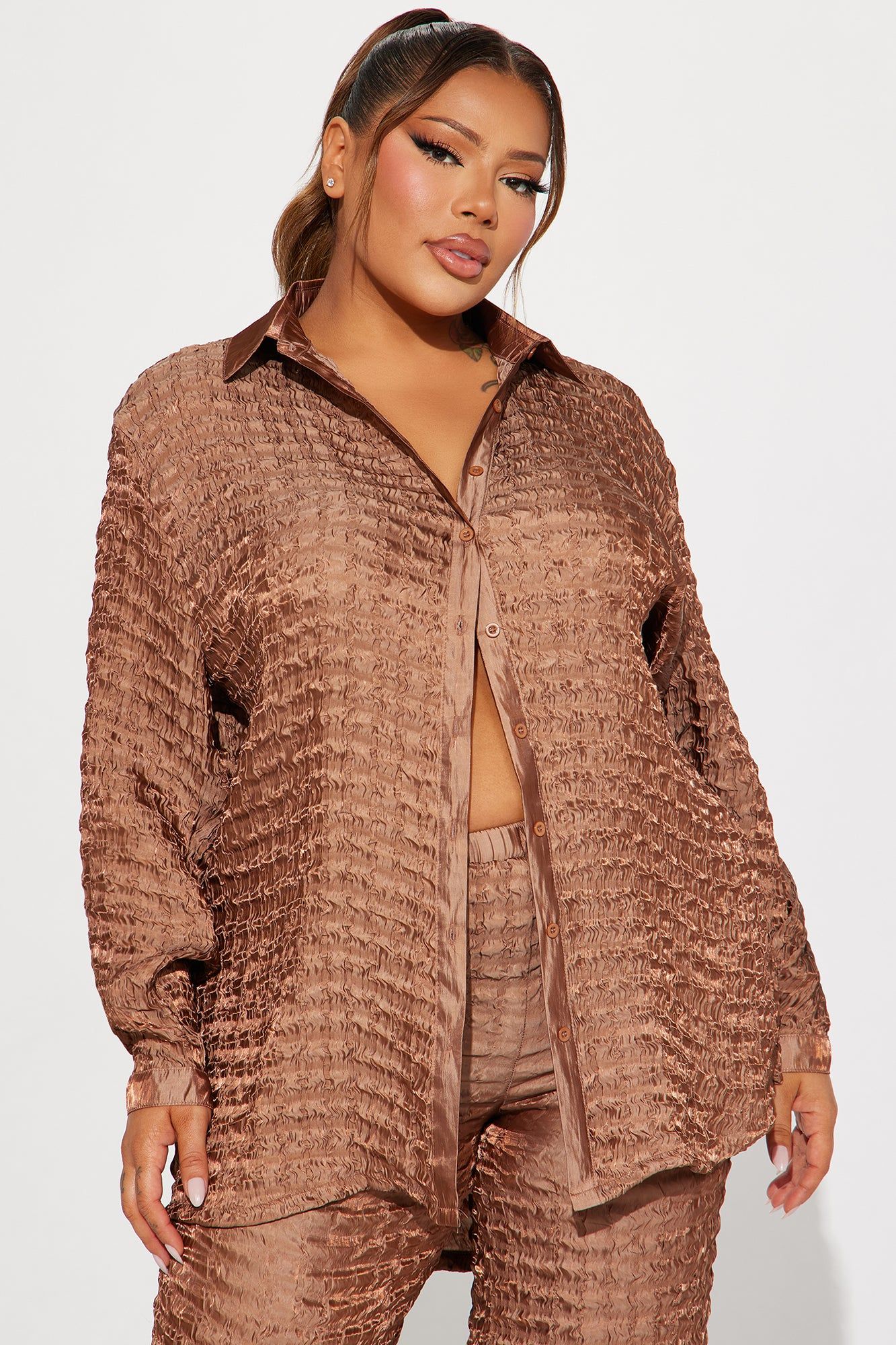 Royal Textured Pant Set - Brown sold by Fashion Nova product image thumbnail 5