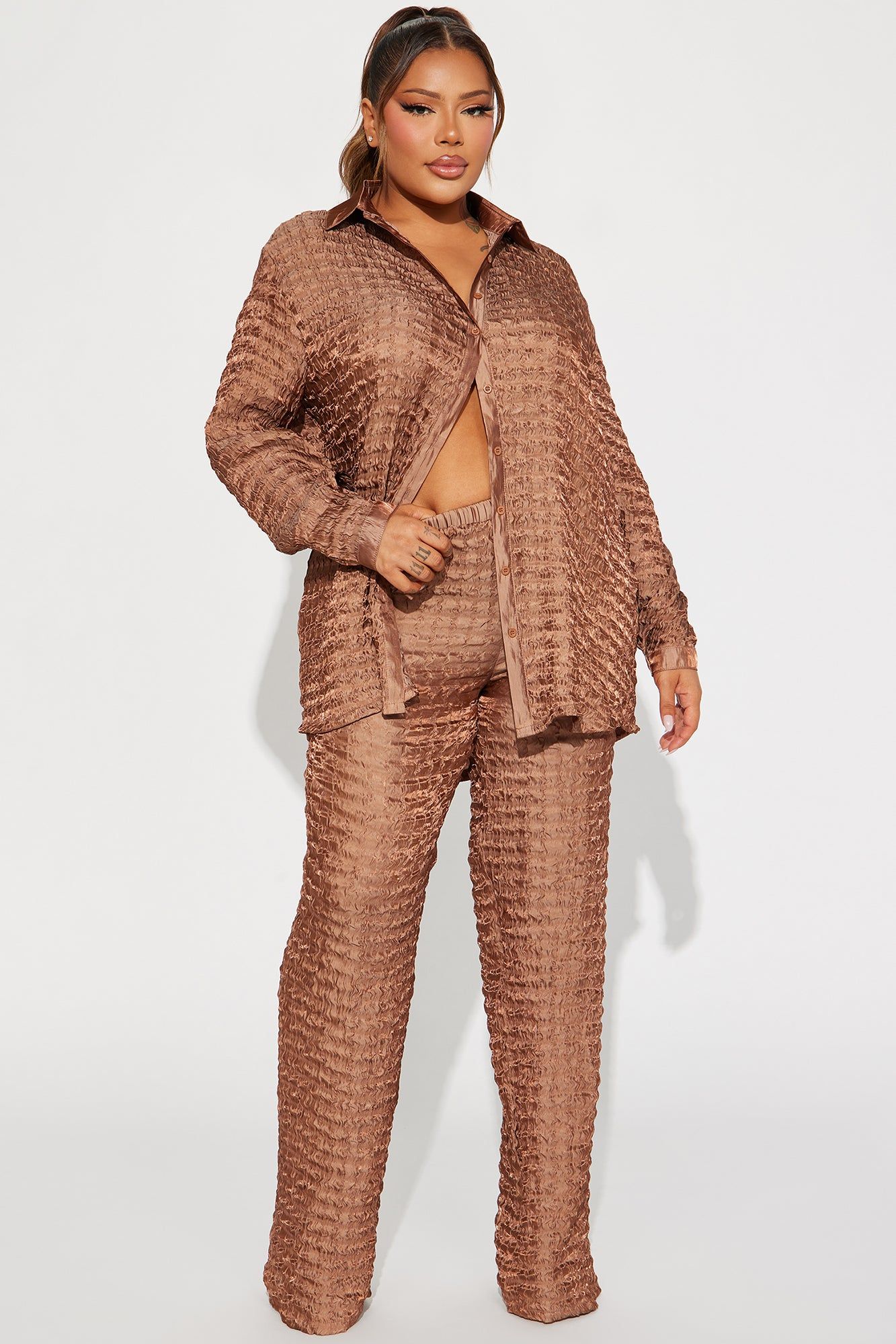 Royal Textured Pant Set - Brown sold by Fashion Nova product image thumbnail 4