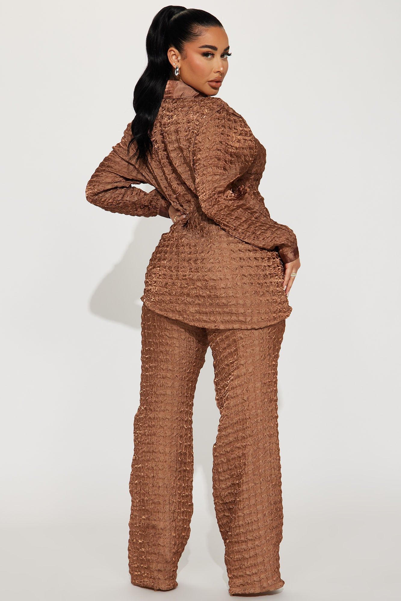 Royal Textured Pant Set - Brown sold by Fashion Nova product image thumbnail 3