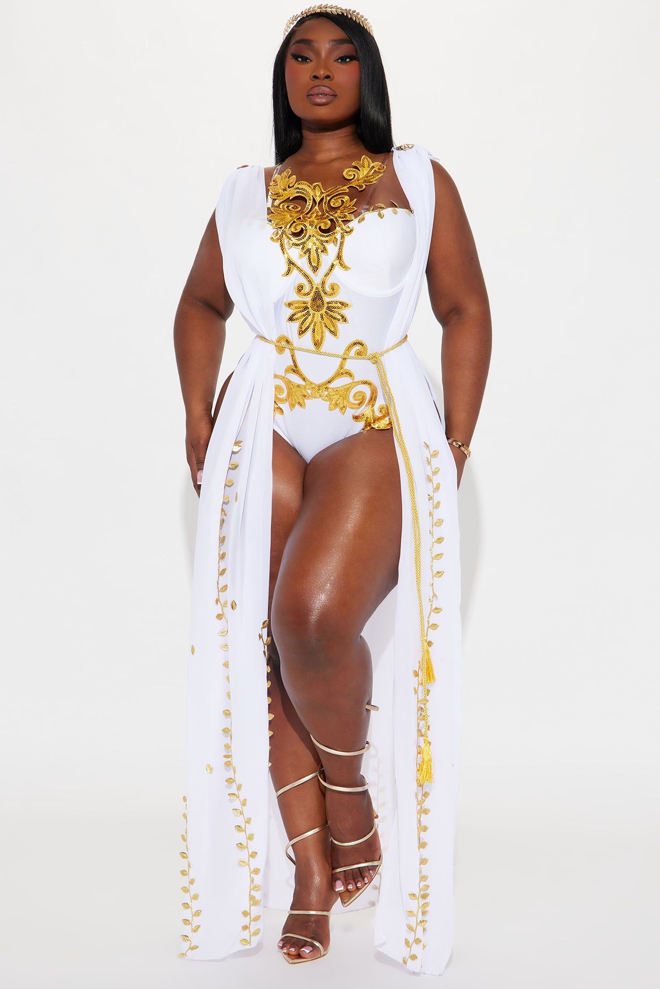 Pure Goddess 4 Piece Costume Set - White/Gold sold by Fashion Nova product image thumbnail 5