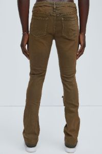 Broken Stacked Skinny Flare Jeans - Brown sold by Fashion Nova