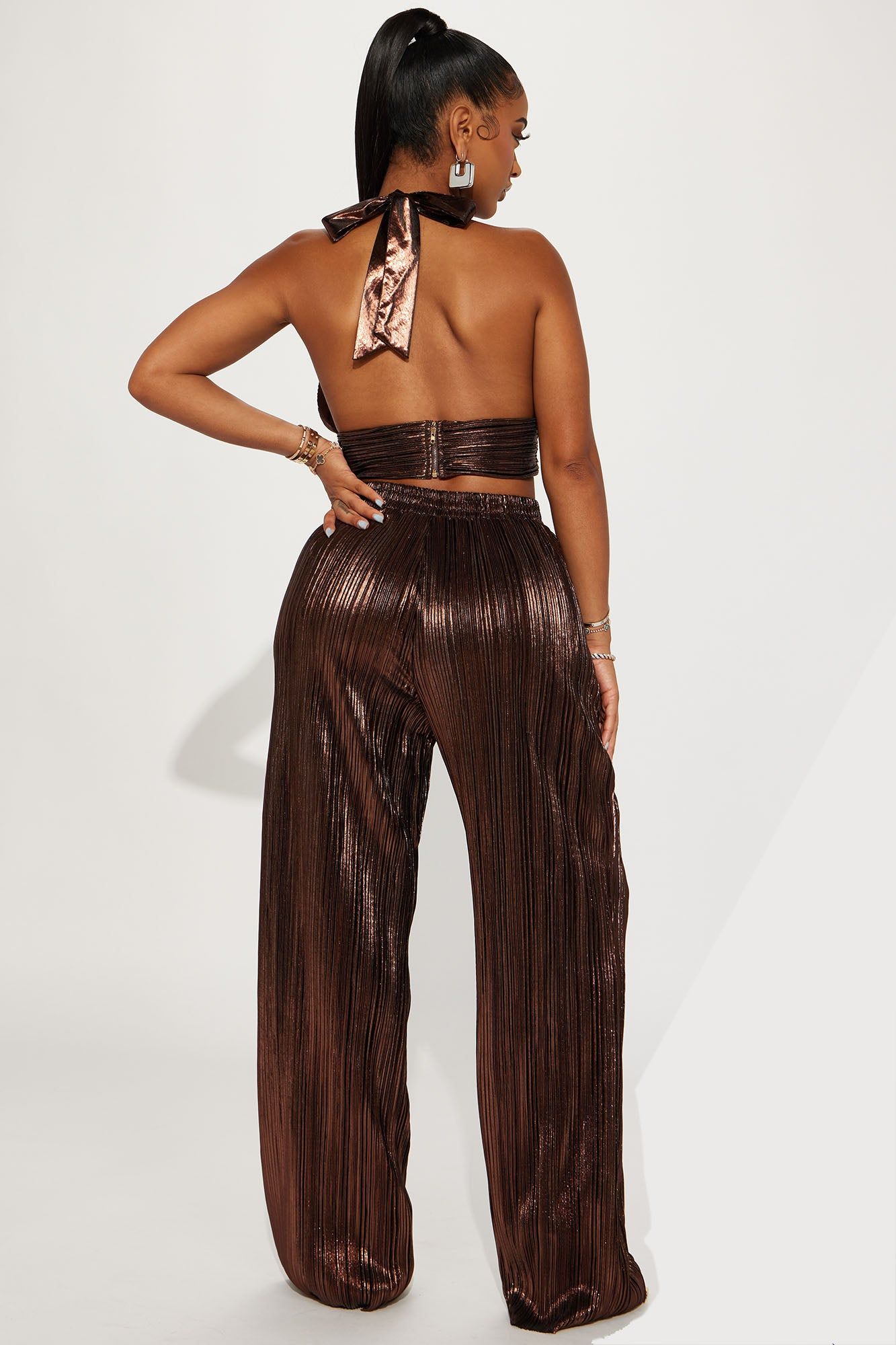 Alisha Metallic Pant Set - Chocolate sold by Fashion Nova product image thumbnail 3