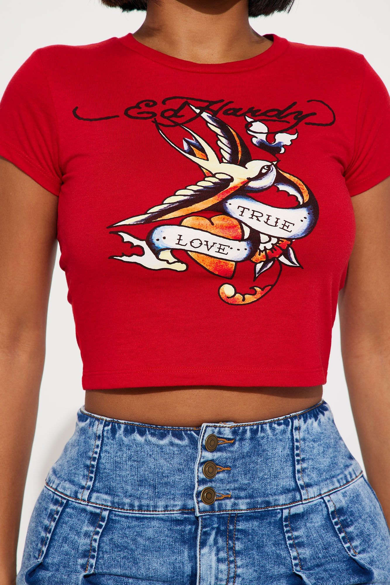 Ed Hardy TRUE LOVE VネックTシャツ XS ed_20hardy_EHM1100-129RS_M-