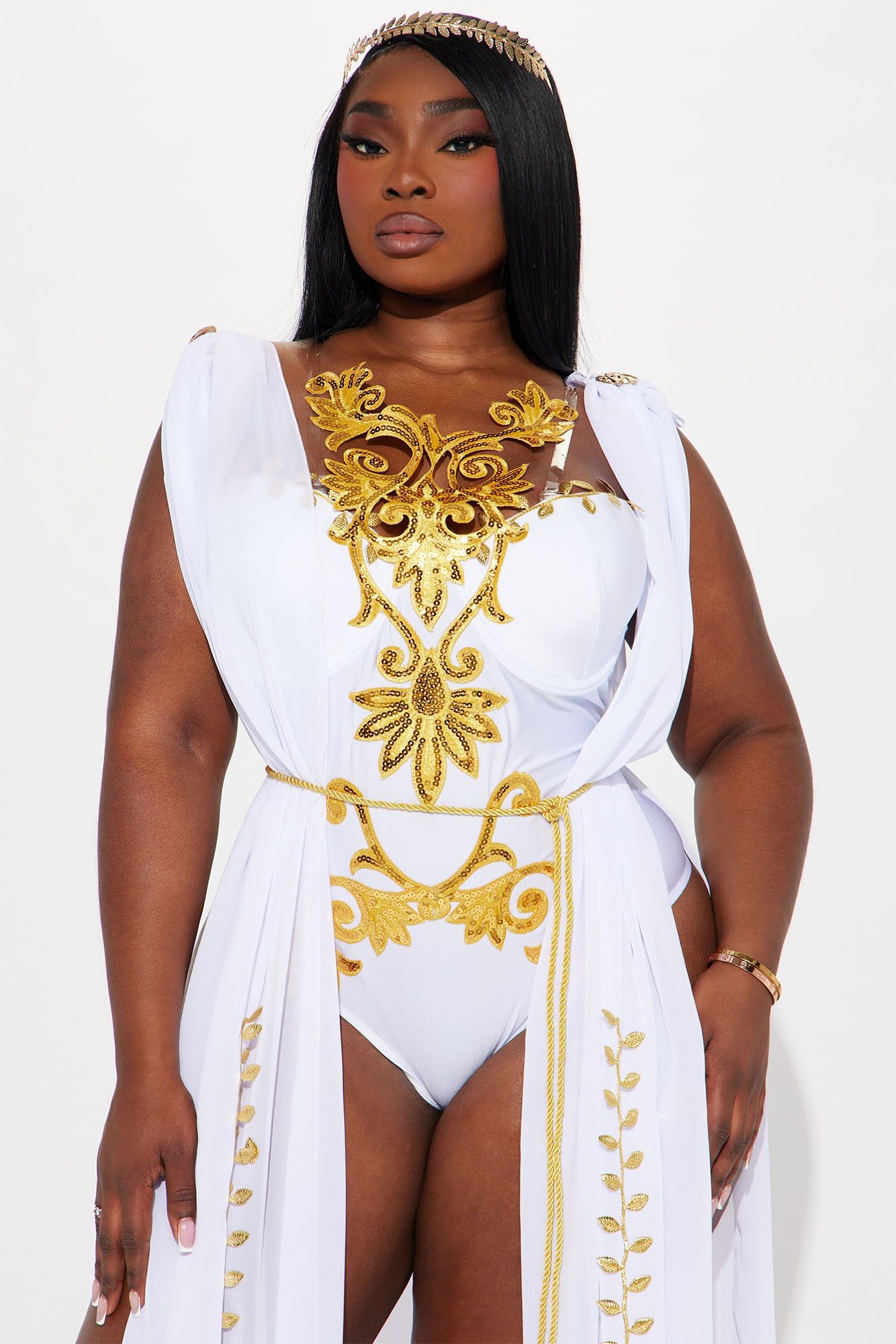 Pure Goddess 4 Piece Costume Set - White/Gold sold by Fashion Nova product image thumbnail 6
