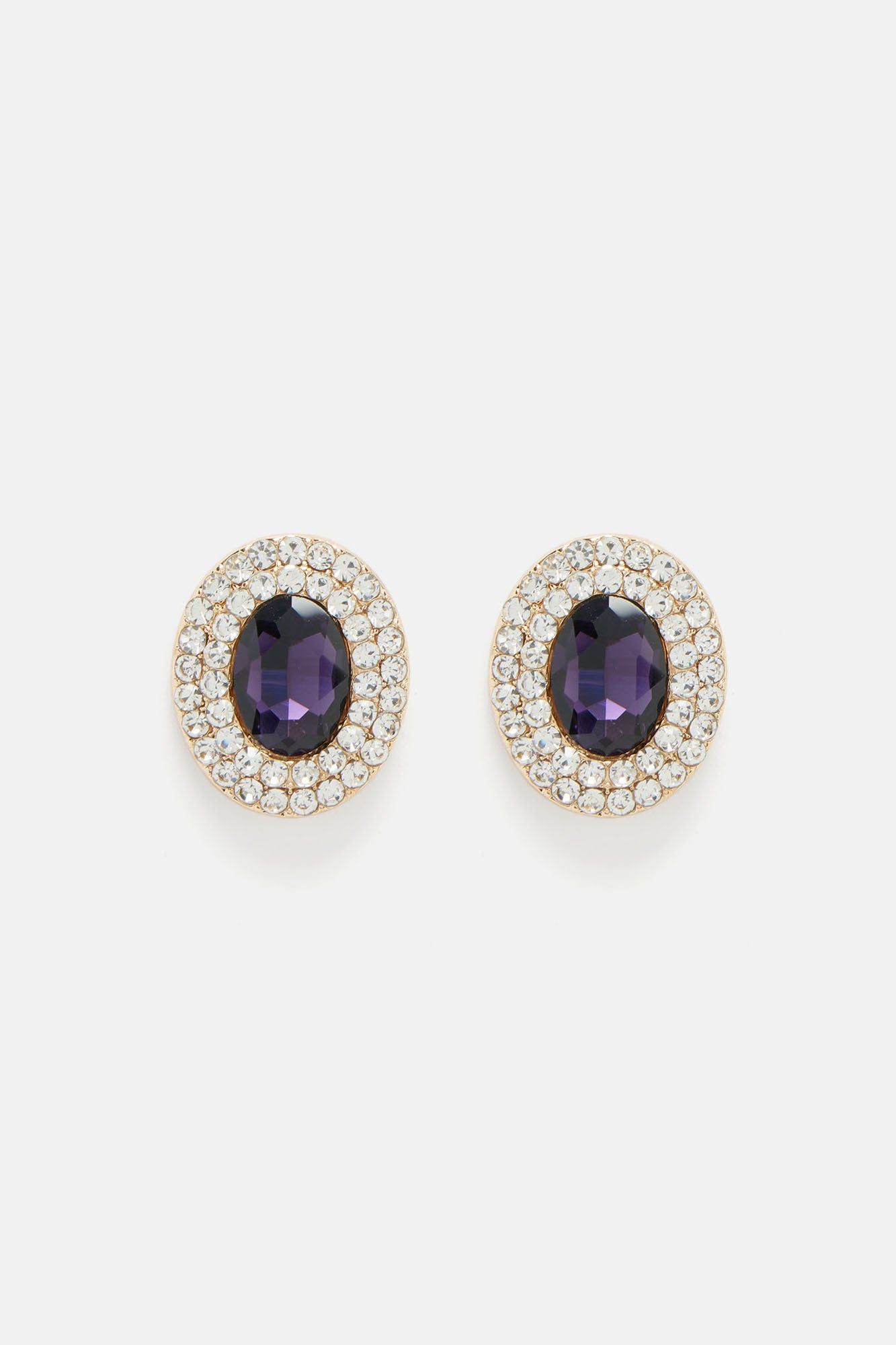Round And Round Stud Earrings - Gold/Purple sold by Fashion Nova product image thumbnail 3