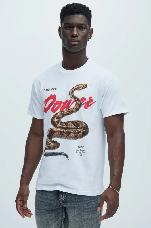 Raw Power Striker Short Sleeve Tee - White sold by Fashion Nova