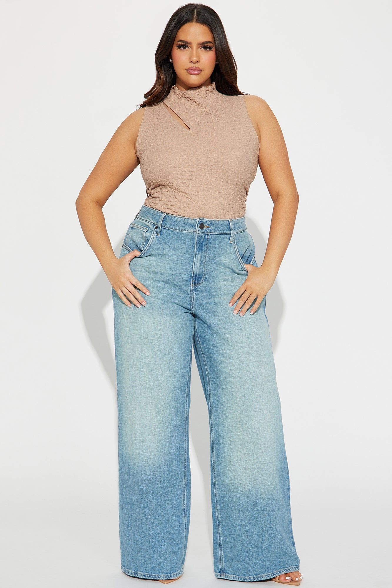 Nataly Textured Top - Taupe sold by Fashion Nova product image thumbnail 5