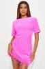 Christy Sequin T-Shirt Mini Dress - Hot Pink sold by Fashion Nova