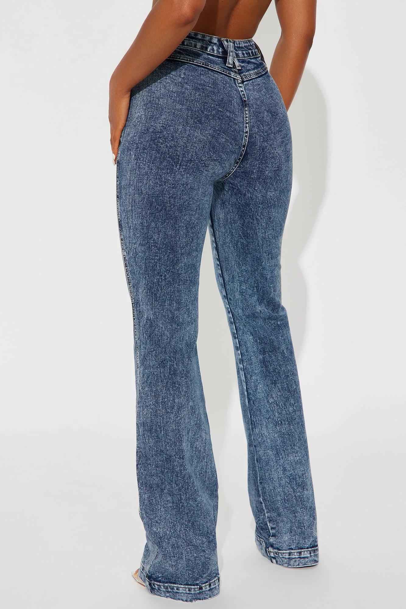 Big Possibilities Stretch Acid Wash Flare Jeans - Acid Wash sold by Fashion Nova product image thumbnail 3