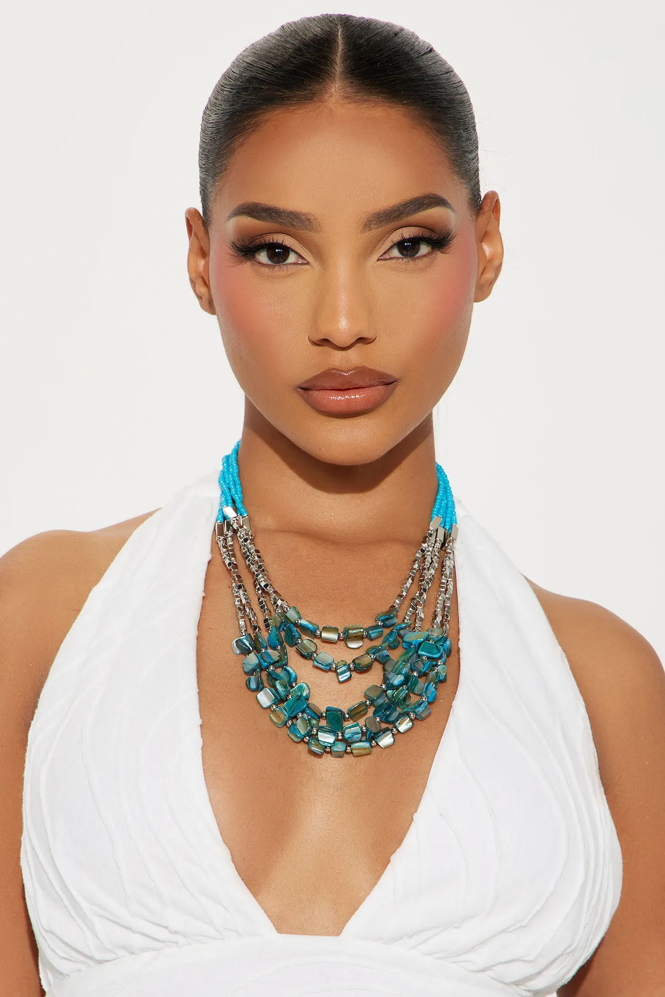 Sea Bead Necklace - Silver/Blue sold by Fashion Nova product image thumbnail 2