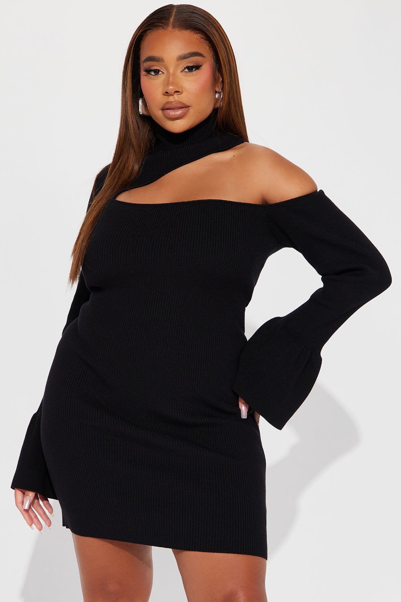 Elisha Sweater Mini Dress - Black sold by Fashion Nova product image thumbnail 4