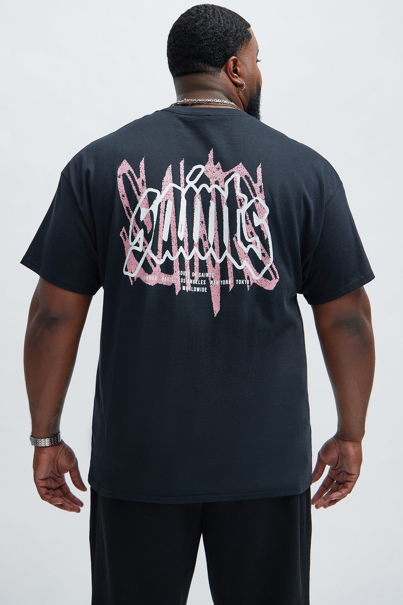 House Of Saints Tag Short Sleeve Tee - Black sold by Fashion Nova product image thumbnail 5