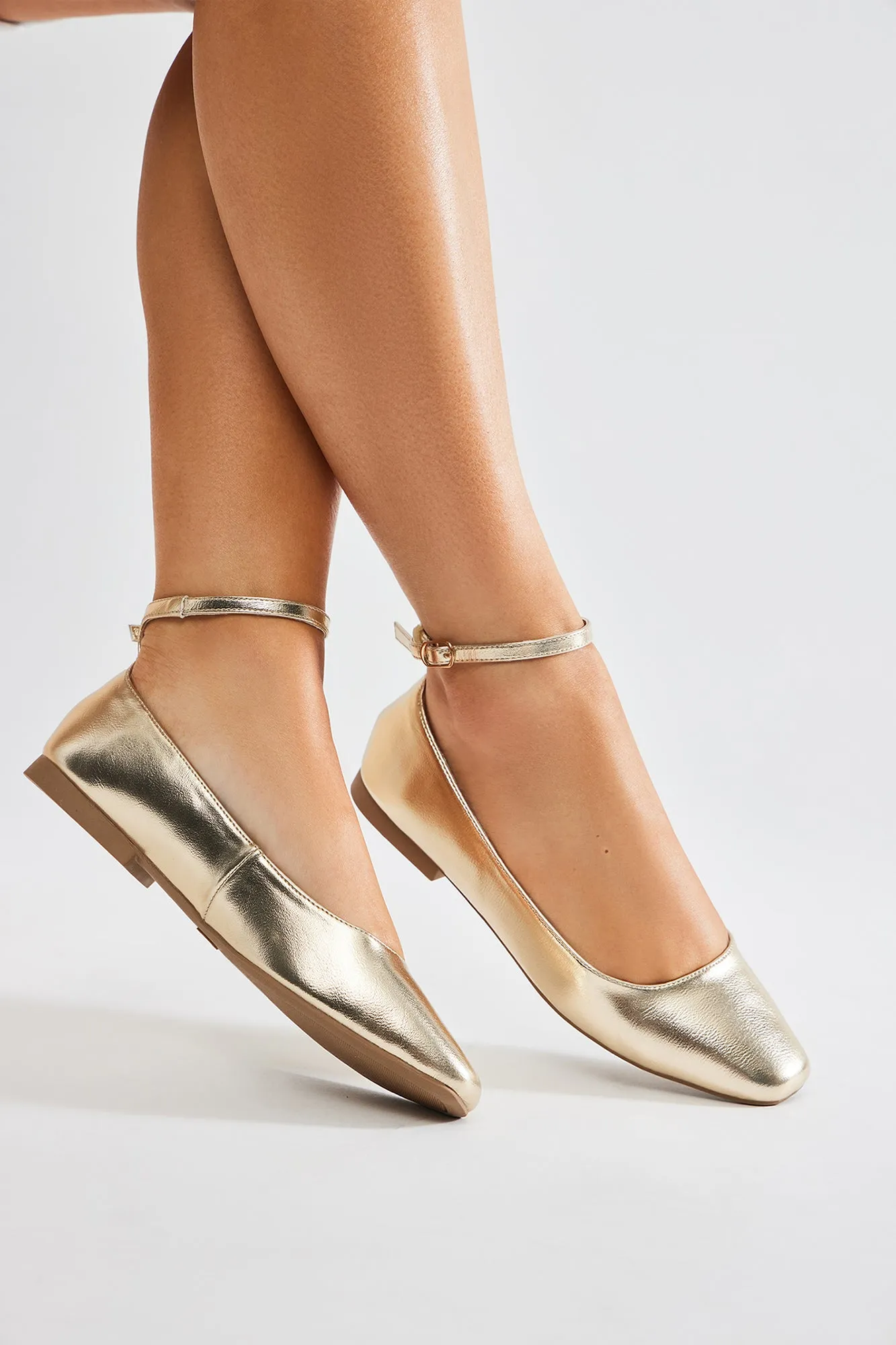 Half Of Me Flats - Gold sold by Fashion Nova