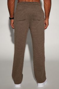 Textured Triangles Slim Pants - Brown sold by Fashion Nova