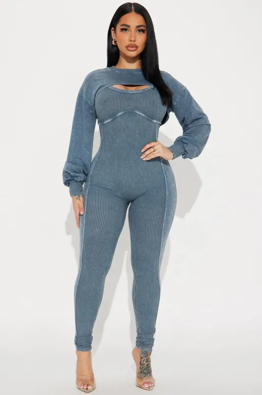 Not On My Watch Jumpsuit Set - Blue sold by Fashion Nova