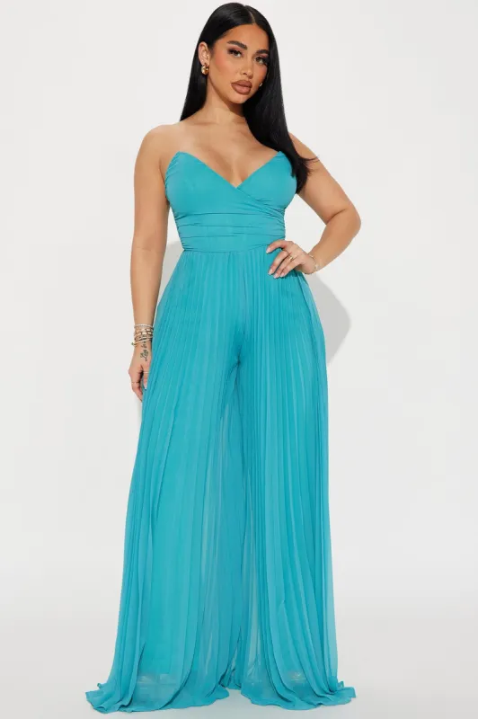 Coastal Getaway Jumpsuit - Turquoise sold by Fashion Nova