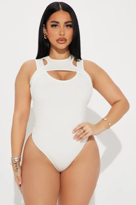 Cassie Cut Out Snatched Bodysuit - Off White sold by Fashion Nova