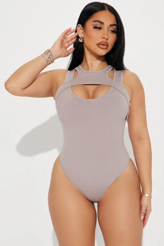 Cassie Cut Out Snatched Bodysuit - Sand sold by Fashion Nova