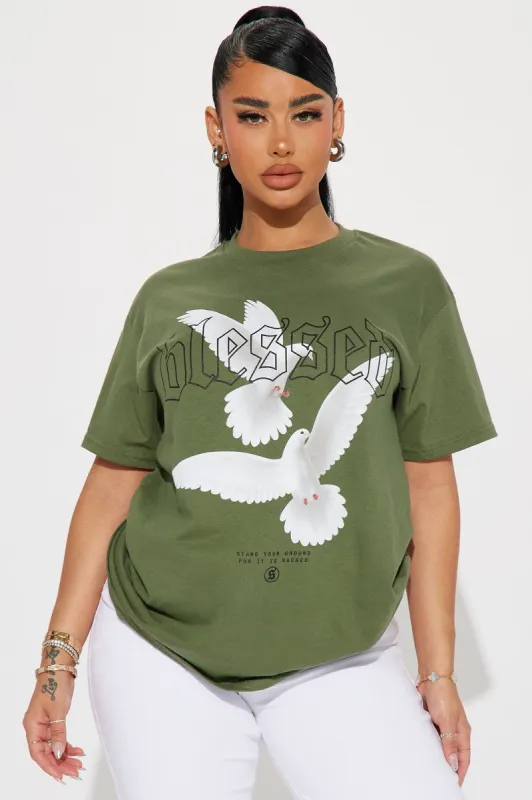 Stay Blessed Graphic Tee - Sage sold by Fashion Nova