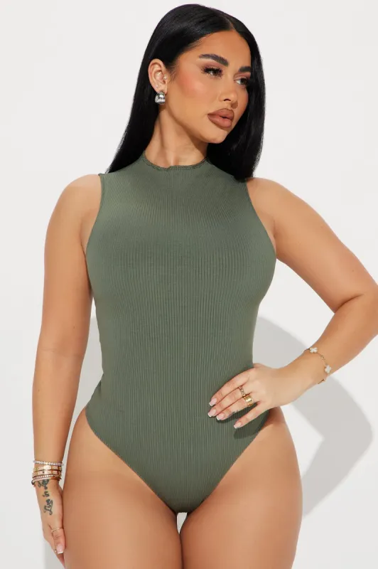 Gianna Snatched Bodysuit - Olive 2 sold by Fashion Nova