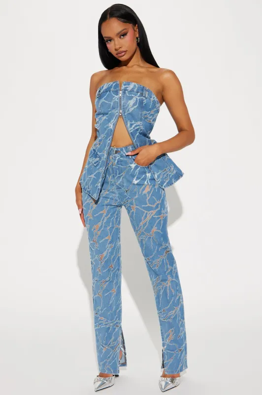 Playing Games Denim Pant Set - Medium Wash sold by Fashion Nova
