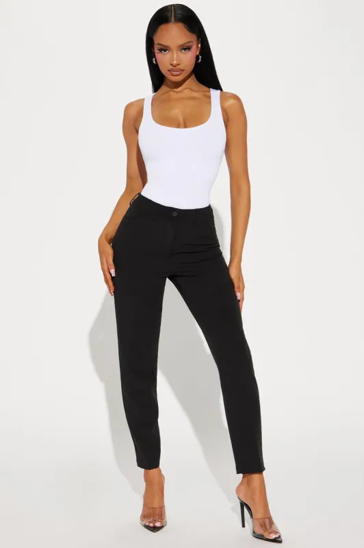 Meet Me In The Office Skinny Trouser - Black sold by Fashion Nova