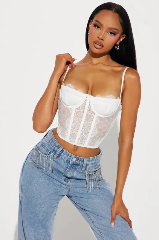 Aurora Lace Corset Top - Ivory sold by Fashion Nova