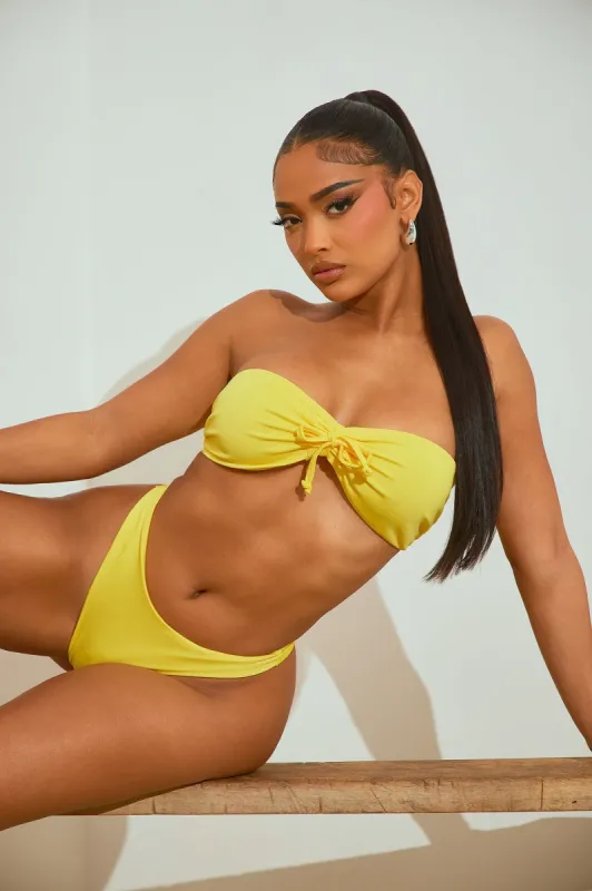 Dip My Toes 2 Piece Bikini - Yellow sold by Fashion Nova