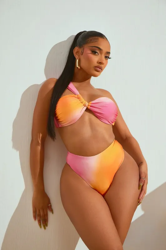 As The Sun Sets 2 Piece Bikini - Pink/combo sold by Fashion Nova