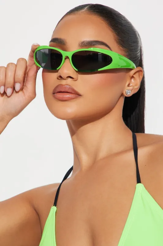 I Mean It Sunglasses - Green sold by Fashion Nova