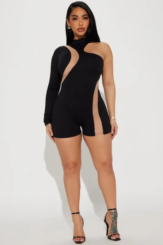 Later Tonight Romper - Black sold by Fashion Nova