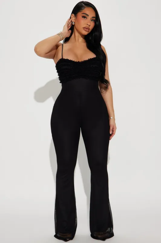 Vice Versa Mesh Jumpsuit  - Black sold by Fashion Nova