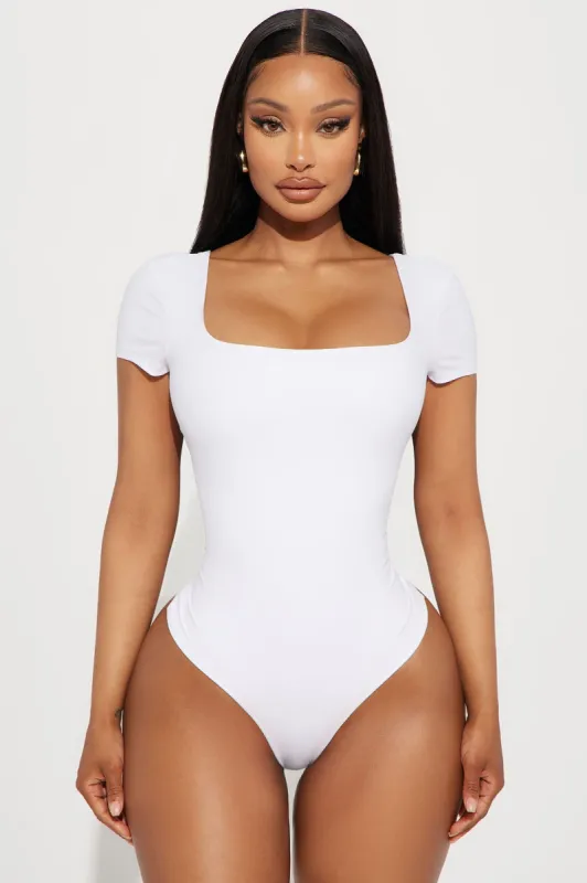 Can't Imagine Backless Bodysuit - White sold by Fashion Nova